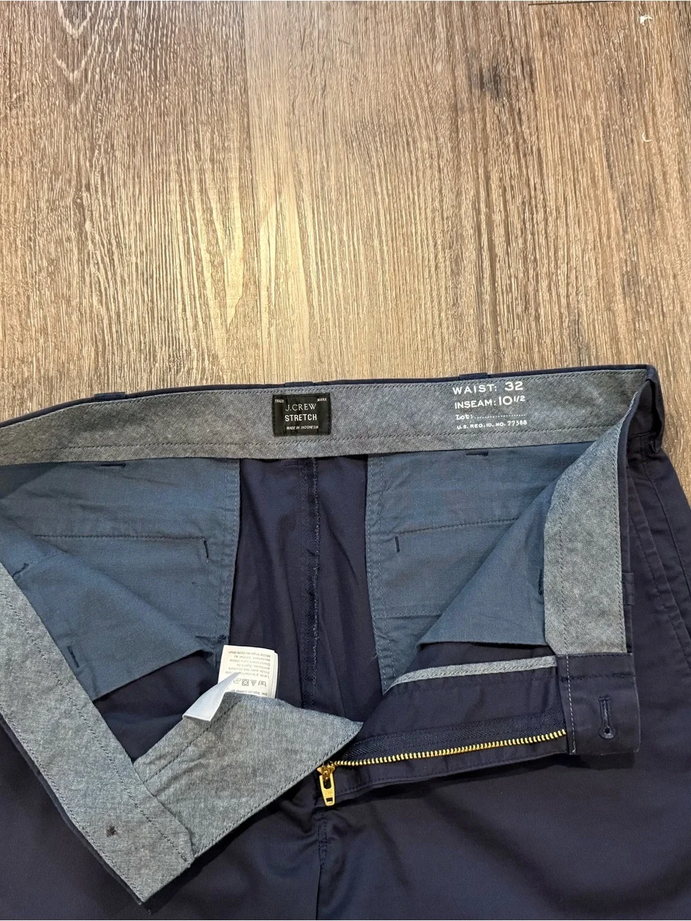 J. Crew Navy Flat Front Chino Shorts